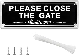 1 Pc Please Close the Gate Sign, Metal Sign with 3 Installation Methods, for Fence Yard Wall​