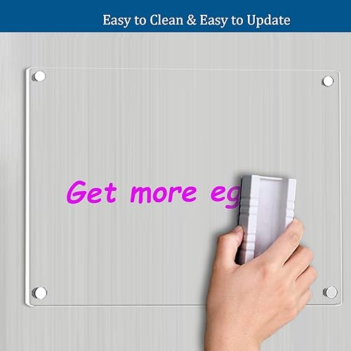 Miniatura 5 de Calendario acrílico para nevera, juego de 2 piezas con 4 marcadores de borrado en húmedo de 12 x 12 pulgadas, pequeño calendario magnético para