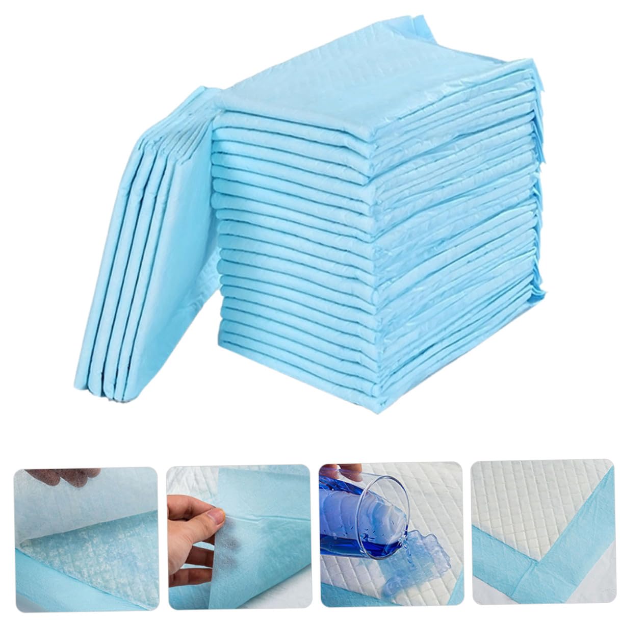 Einweg Wickelunterlage für Babys 100 Stück, Weiß, Saugfähig | Auslaufsicheres Design, Vlies mit Holzstoff und Pe/pa, für Reise und Zuhause