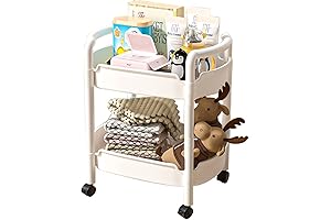 Rolling Laundry Tower: 2-Tier Plastic Utility Cart for Streamlined Laundry