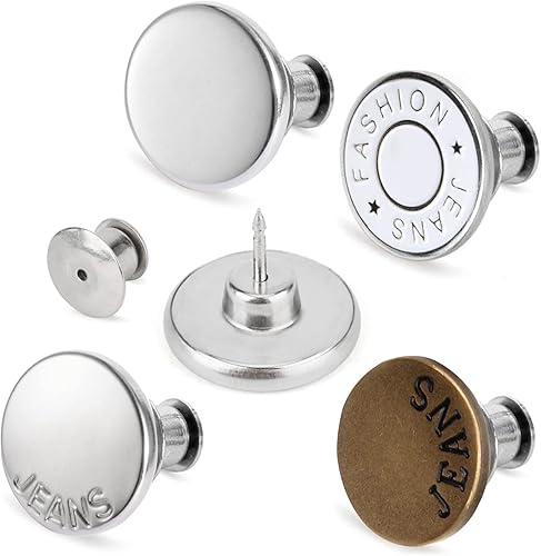 TOOVREN 8 juegos mejorados de botones para pantalones de mezclilla sueltos, sin coser, sin herramientas, reemplazo de apriete de botón de jean 8#A