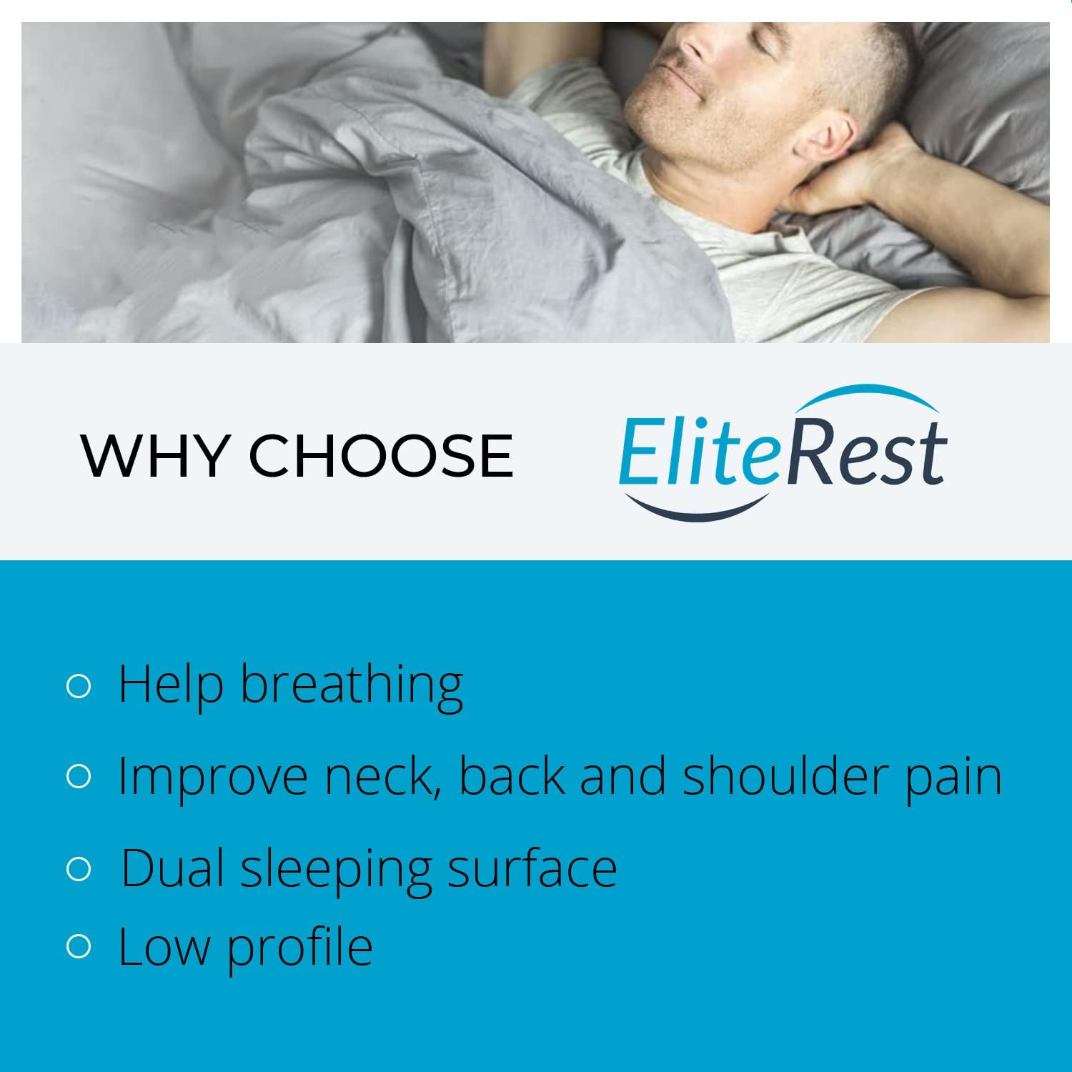 Elite Rest Slim Sleeper - Thin Latex Pillow, a Thin and Low Profile Pillow for Sleeping, Flat Pillow Design is Great for Stomach Sleepers, Thin Bed Pillow Measuring 2.75 inches