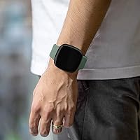 Vista 5 de AK Bandas de silicona para Fitbit - Compatible con Versa 3/4 y Sense/Sense 2, correas suaves en verde aguacate