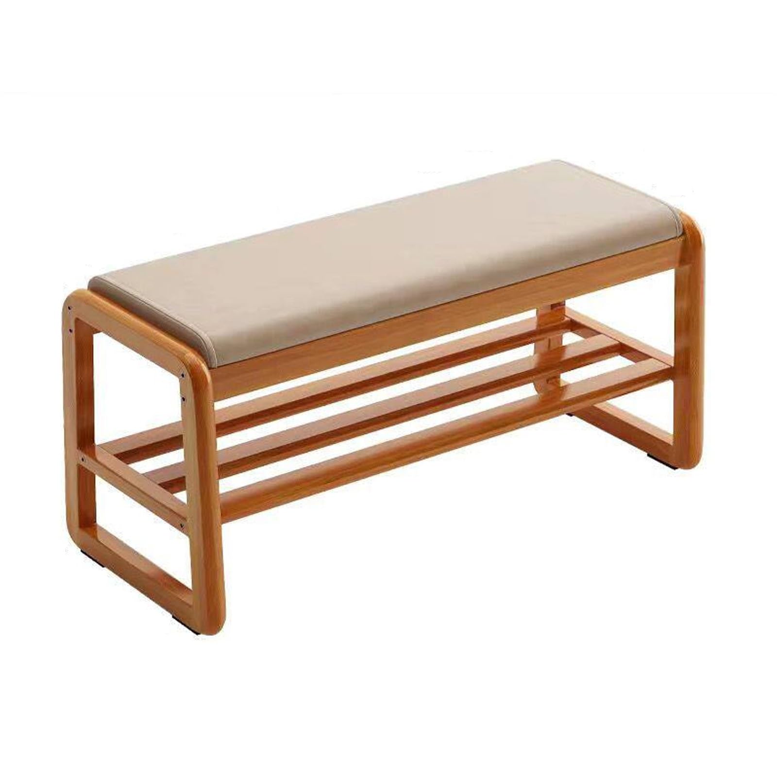 Ensemble meuble à chaussures et banc chic finition cerisier chaleureux