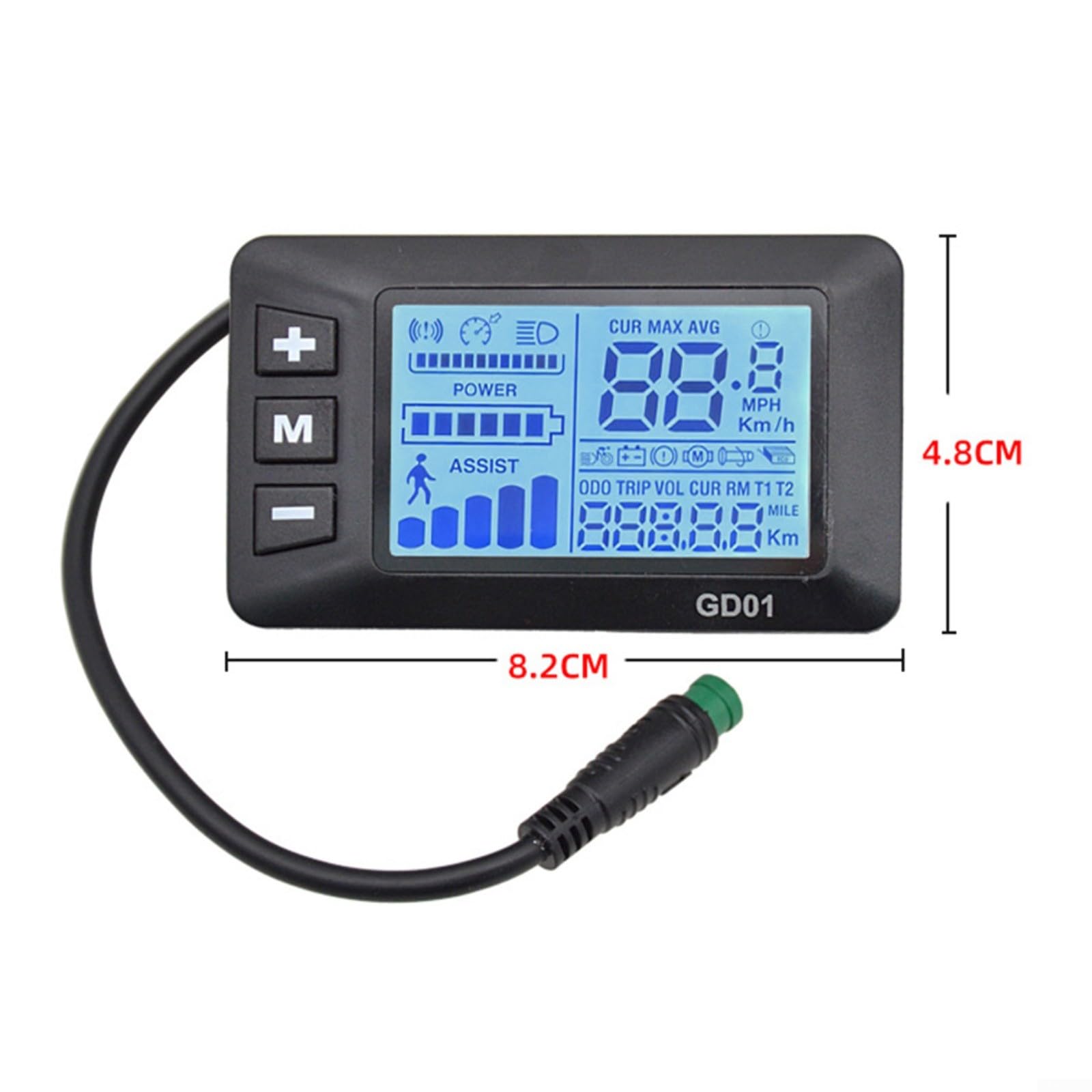 Display LCD per Bicicletta Elettrica GD01 Monitor a 5 Pin 24V/36V/48V Display LCD per Bicicletta