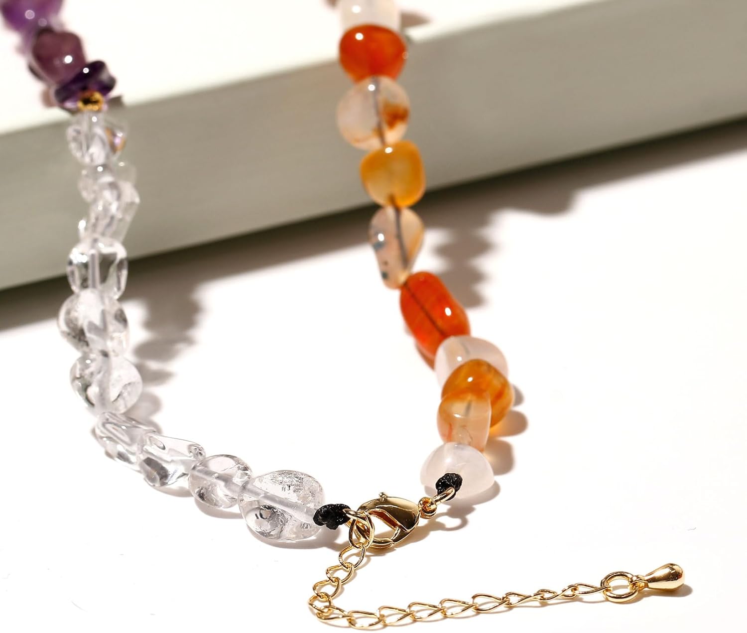 Reiki 7 Chakra Necklace Colorful Irregular Tumbled Stones Beaded Necklaces for Women Yoga Meditation Spiritual Jewelry - Image 5