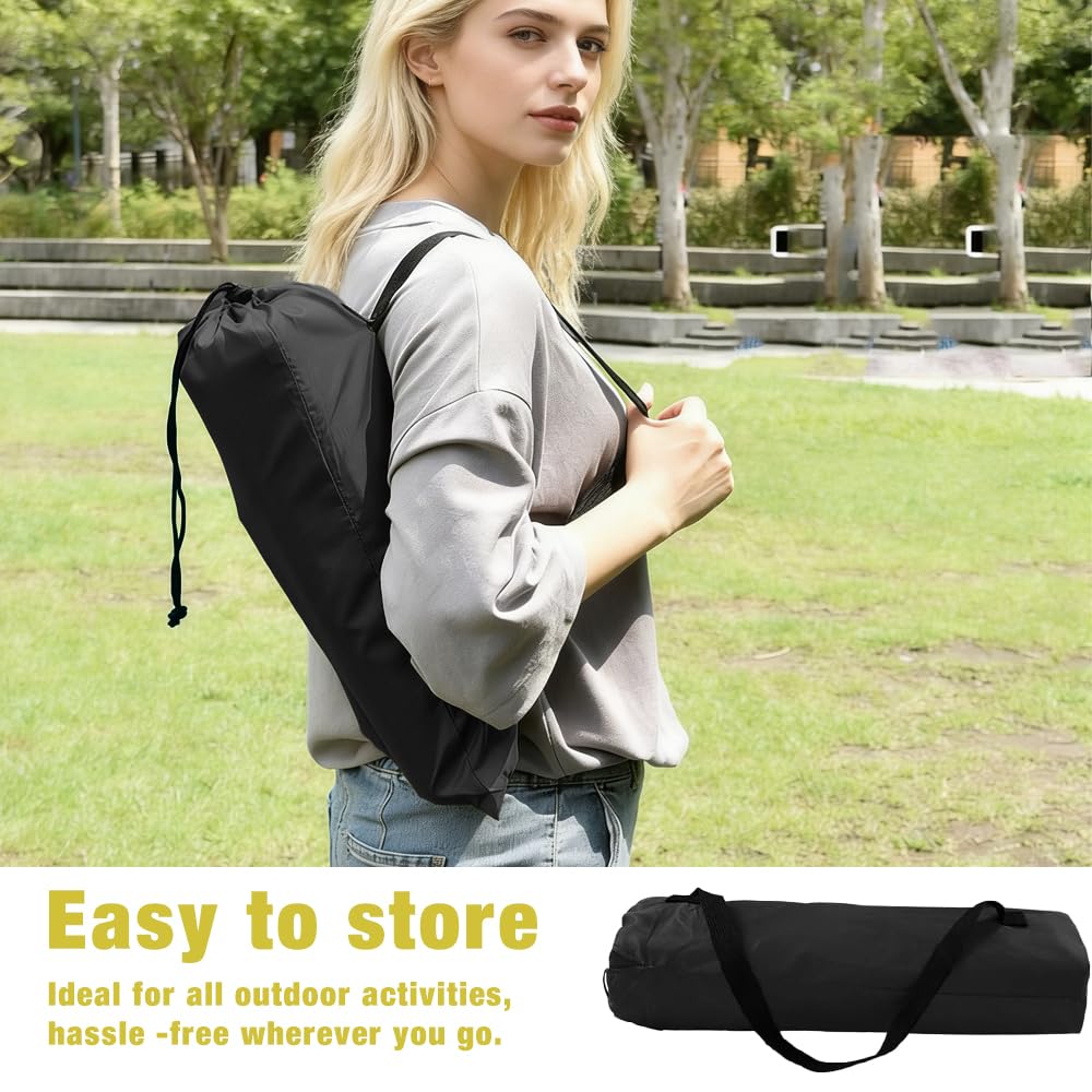 Esterilla de Playa Plegable, Sterilla de Playa con Respaldo, Portátil Sillón de Playa con Respaldo con Funda de Transporte, para Camping, Actividades al Aire Libre, Playa y Viajes (Negro)