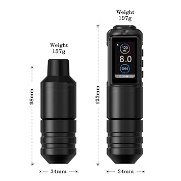 Ambition Ninja Pro Tattoo Machine with Coreless Motor - Rotary Cartridge Tattoo Pen with 2000mAh Power Supply for Professionals and Beginners Tattoo Artists