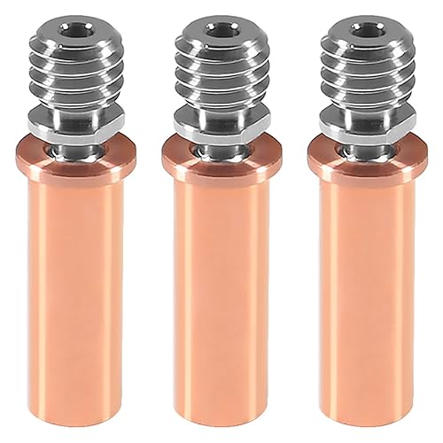 Coliao 3 piezas bimetálicas de corte de calor de metal titanio + cobre bimetálico TC4 garganta para Anycubic Mega SVyperMega Pro 0.069in filamento