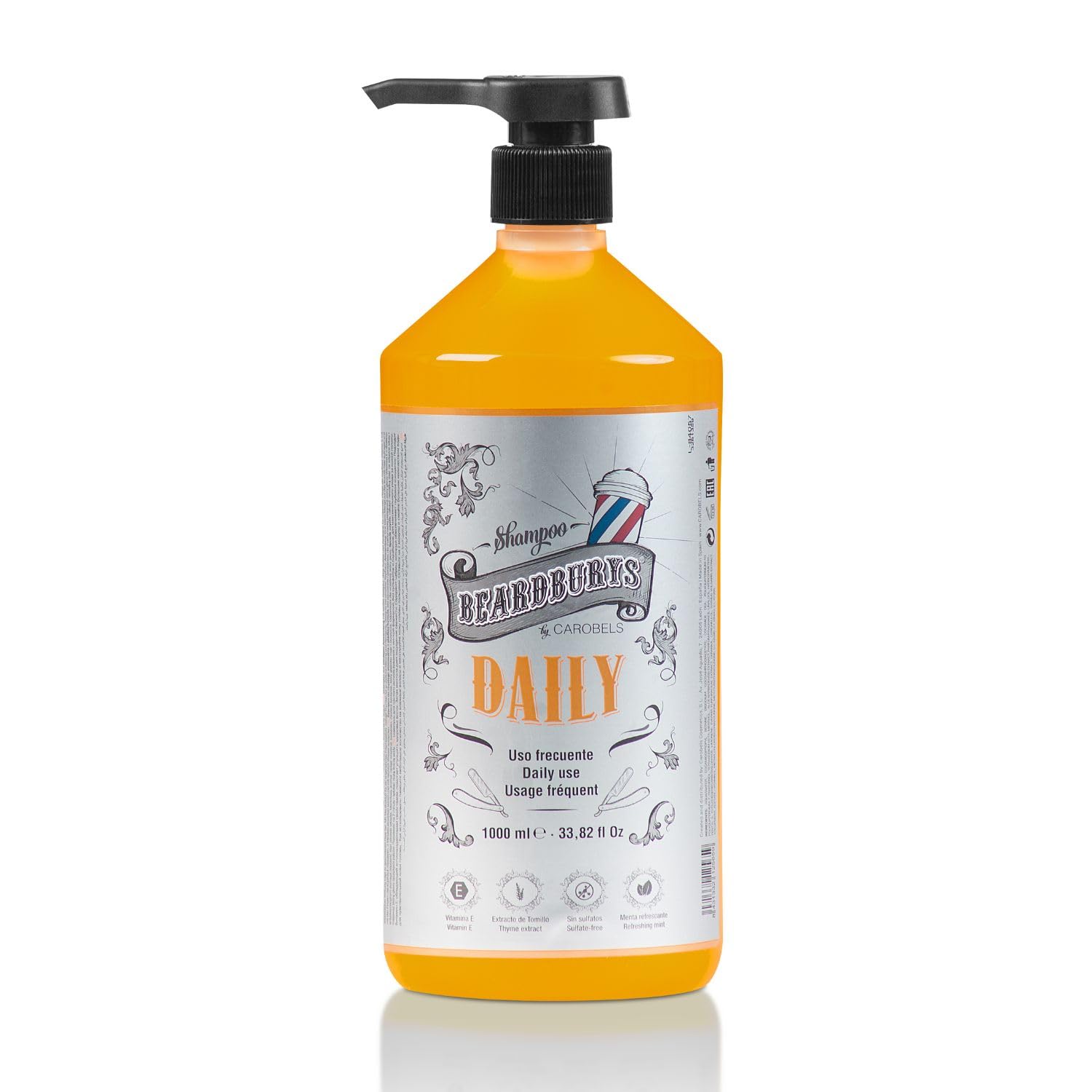 Beardburys Daily Soft Frequent Use Shampoo - Gentle Cleansing for All Hair Types, Hydrating, Sulfate-Free Formula for Healthy, Soft Hair 1 Litre