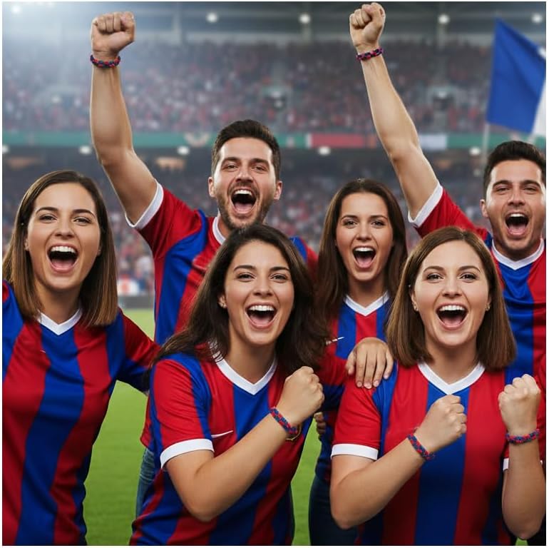 Unisex Braided Thread Barcelona Football Bracelet for Men or Women. an Ideal Gift for BDM Team Fans