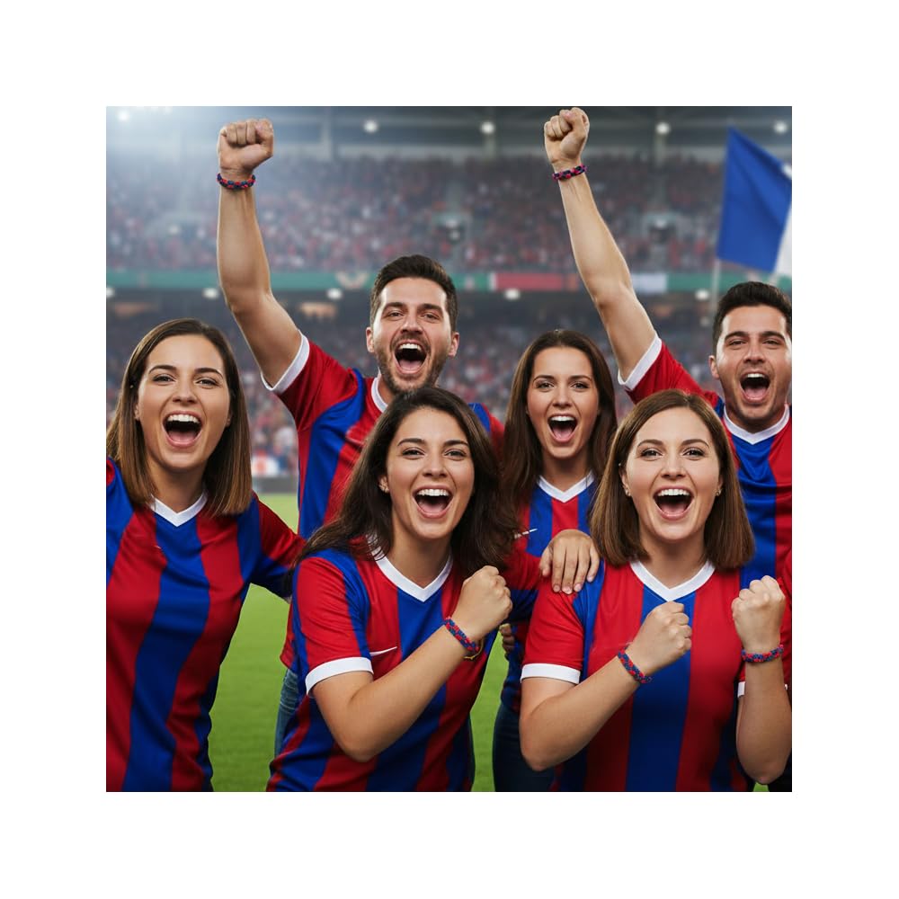 BDM Bracciale da Calcio Barcellona con Filo Intrecciato Unisex per Uomo o Donna Fan del Team