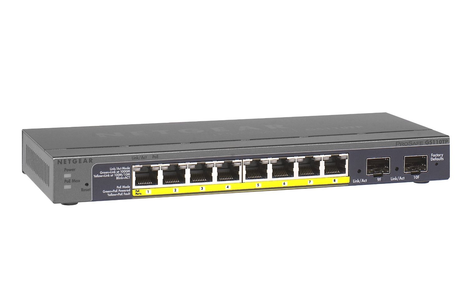 PROSAFE GS510TPP 8ポートスイッチングハブ GS510TPP | 8-Port Gigabit High Power PoE+ Smart Switch with 2 SFP