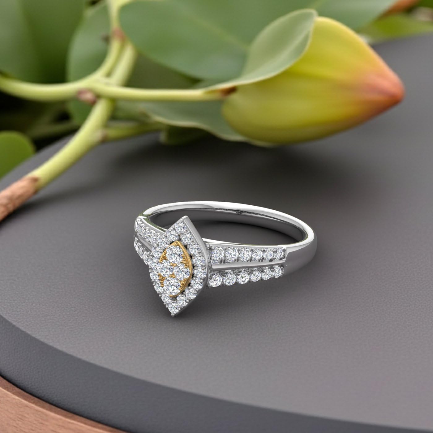 1/2 Carat Diamond Engagement Ring in 10K Gold (I1-I2 Clarity)