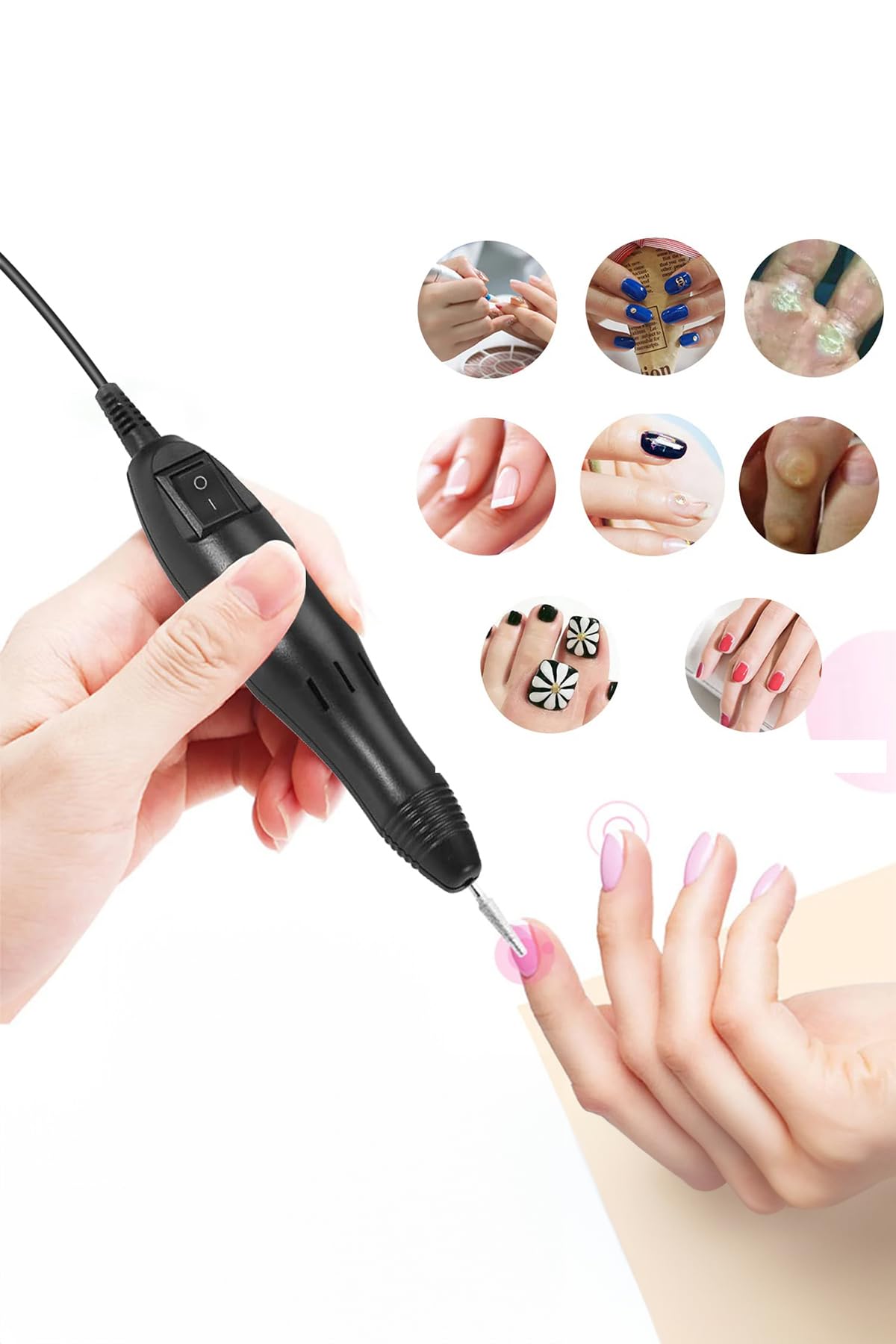 Chermik 2025 Model Pro 2 Elektrikli Tırnak Törpü Makinesi Manikür Nail Drill Freze Makinesi 6 Başlıklı
