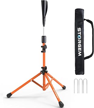 Storgem Baseball Softball Batting Tee, Adjustable Height Tripod Stand | Baseball Softball Hitting Tee with Carrying Bag, Adjustable Batting Stand for Kids Youth, Portable Practice Equipment