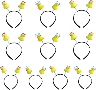 Xinsheinelry 10 diademas de patos amarillos para mujer, accesorio de moda para carnaval, fiesta, juego de rol, disfraz