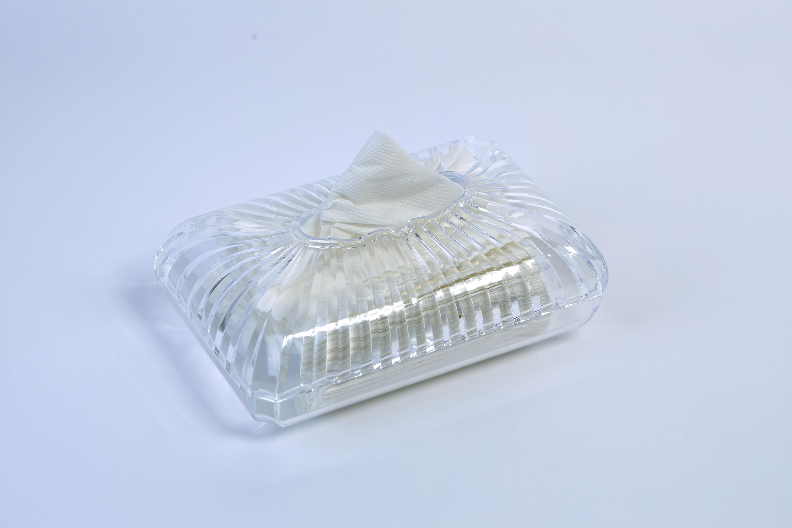 Aakarit Graces Dawn Facial Tissue Dispenser Box Cover Holder Modern Clear Acrylic Napkin Organizer for Bathroom, Kitchen and Office Room| Transparent | GK- 5