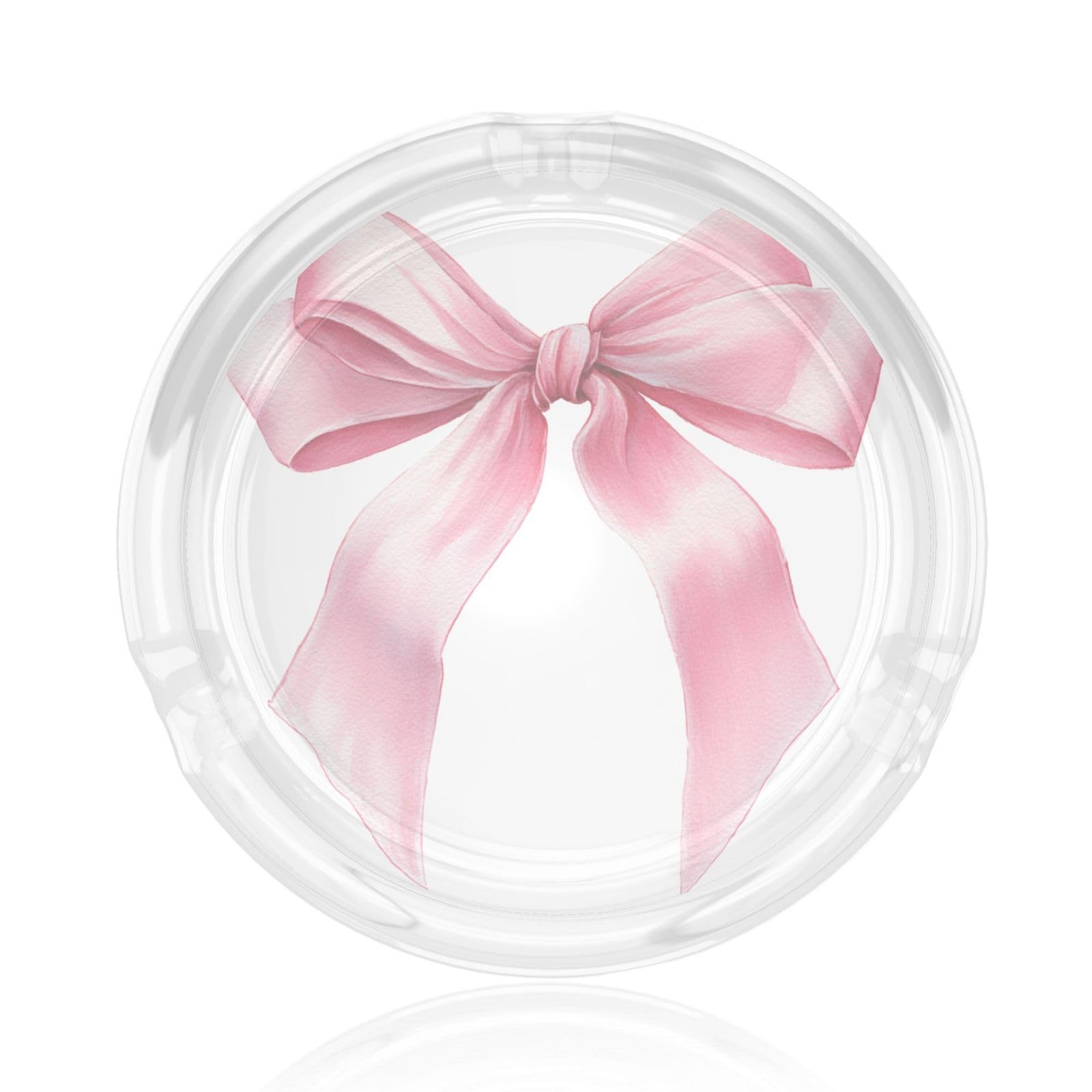 Silk Pink Coquette Ribbon Glass Ashtray For Cigarettes Ash Trays Case For Home Office Decor