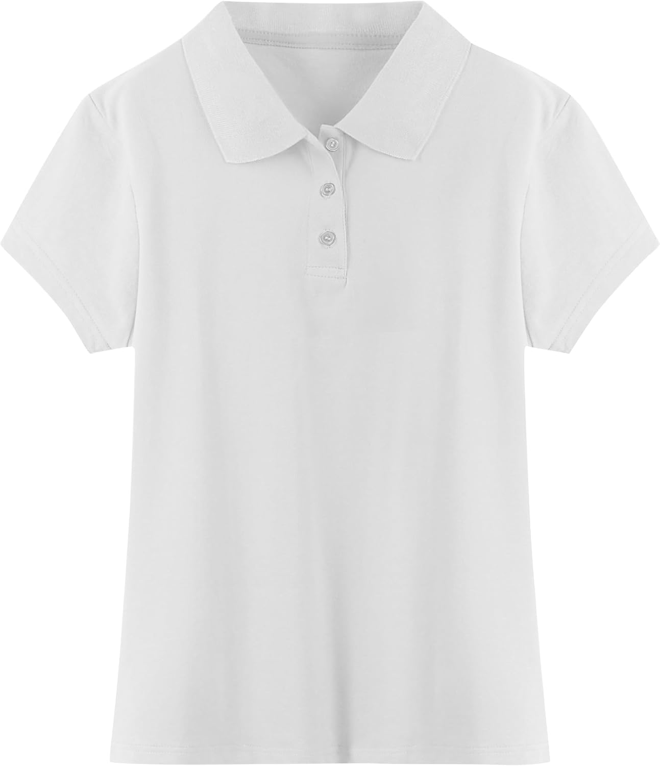 Girls Cotton Polo Shirt Kids Golf Shirt School Uniform Short (Age 5-14Y)