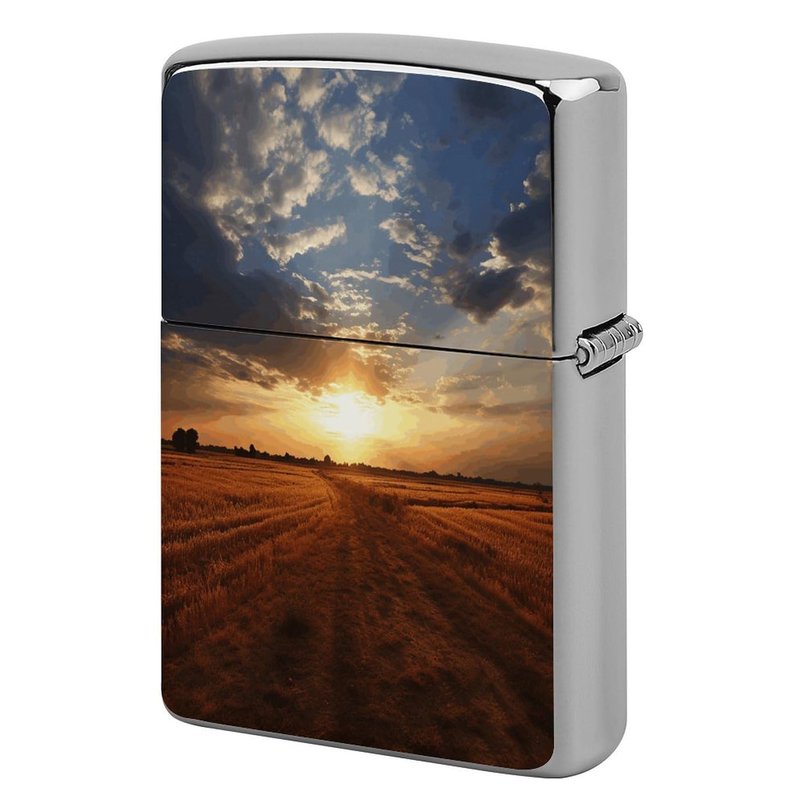 Fodpand Style Field Sunrise Metal Lighter Case Cover Lighter Sleeve