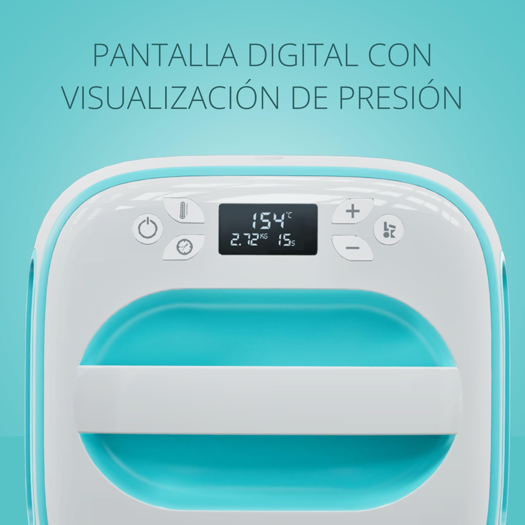 LOKLiK Easy Heat Press - Prensa de Calor para Personalizar Camisetas, Suéteres, Mantas, Toallas, Bolsas Tote, Mochilas y Otros Tejidos 25,5 x 25,5 cm - Portátil