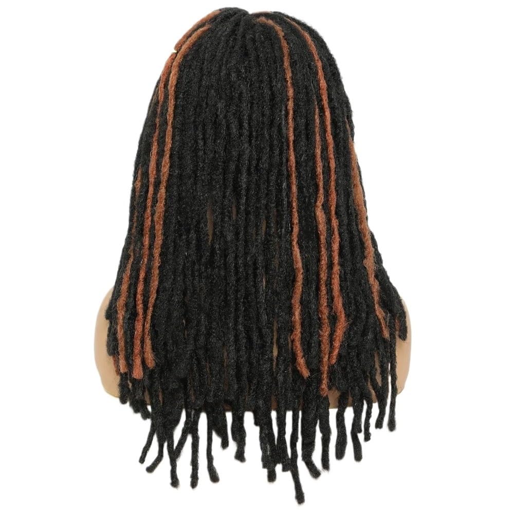 Synthetische Dreadlock-Perücke, natürlich schwarz, künstliche Locken, Twist-Perücke for Damen für Frauen mit Charme(Black mixed brown)