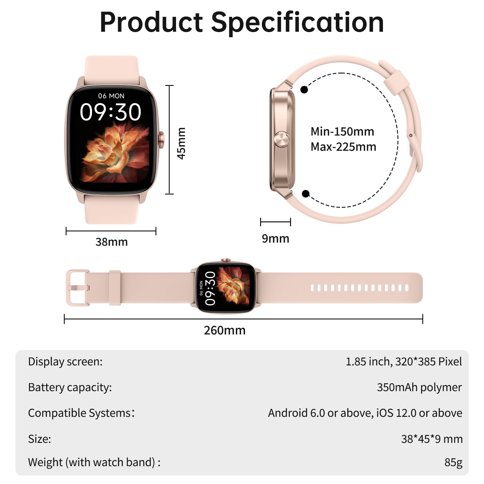 Smart Watches for Women Men with Bluetooth Call & AI Voice, 1.85" HD Fitness Tracker with Heart Rate SpO2 Sleep Monitor, 100+ Sports Modes,Mini Games, IP68 Waterproof Smartwatch for Android iOS Phones