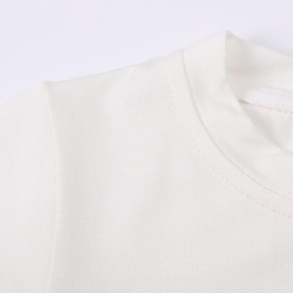 MYGBCPJS Toddler Boys Girls 2Pcs Bamboo Viscose Tshirt with Pocket Infant Baby Solid Short Sleeve Crewneck Tee Shirt T-shirt - Image 4