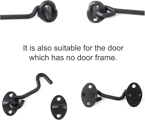 Miniatura 7 de uxcell Gancho de cabina de 4 pulgadas, pestillo de acero inoxidable, ganchos de privacidad para puerta con tornillos para persianas, ventanas,