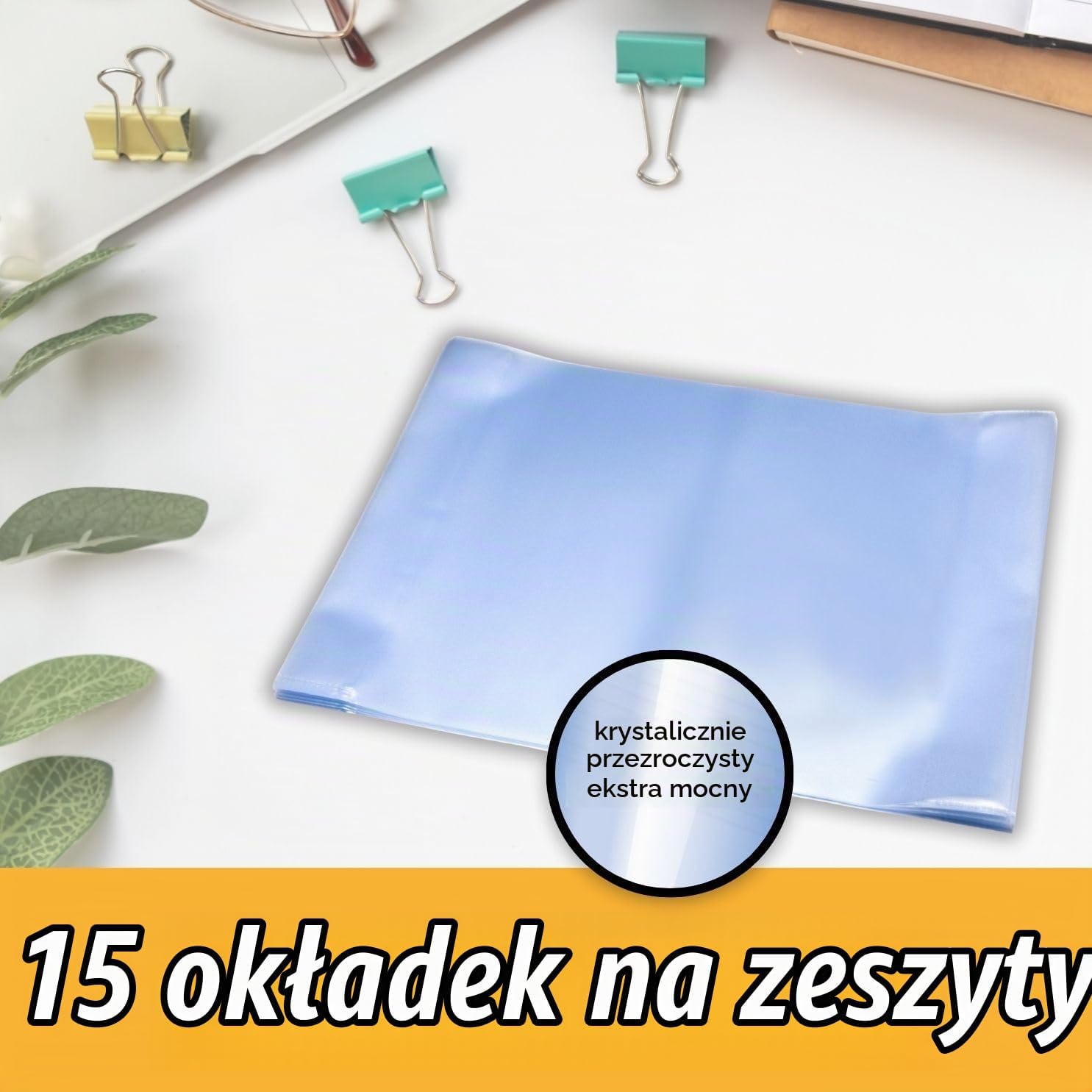 perfect line 15 koszulek na zeszyty DIN-A5, przezroczyste i bardzo mocne, przezroczyste ok - Mise en situation et utilisation