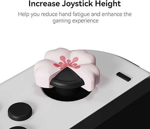 Miniatura 5 de GeekShare 4PCS Silicone Joystick Thumb Grip Caps, Kawaii Cherry Blossom Joystick Cover Compatible with SwitchOLEDSwitch Lite (Sakura)