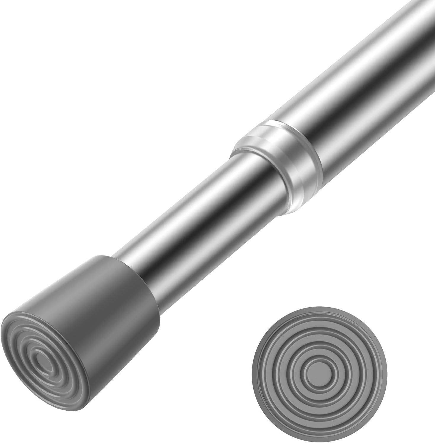 AIZESI 1pcs Tension Curtain Rod Spring Tension Rod Short Curtian Rods No Drilling Expandable Spring Loaded Curtain Tension Rod Adjustable 26 to 39 inch,Best Use Range 28 to 36 inch?Sliver