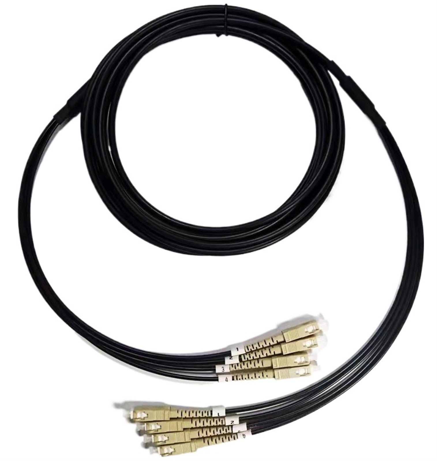 Cavalier blindé 4C TPU 60m70m80m100m120m LC à FC SC St multimode OM1 OM2 4 noyaux 5mm Extension Cordon de raccordement Fibre Optique extérieur(120m LC-LC)
