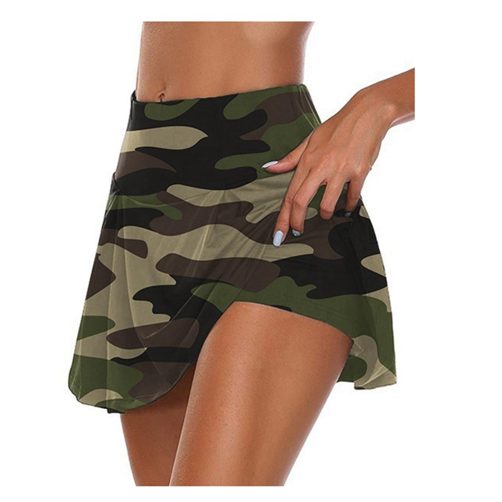 Qiribati Mujer De Camuflaje Activo Falda De Tenis Atlético Skorts Una Línea De Falda Plisada con Pantalones