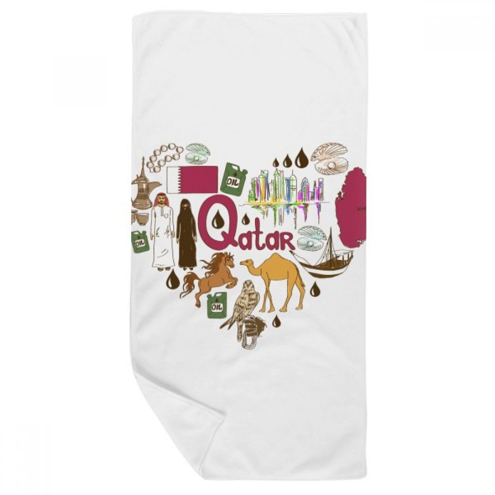 Serviette Qatar Love Heart 35x70cm, gant de toilette multicolore doux pour soin quotidien