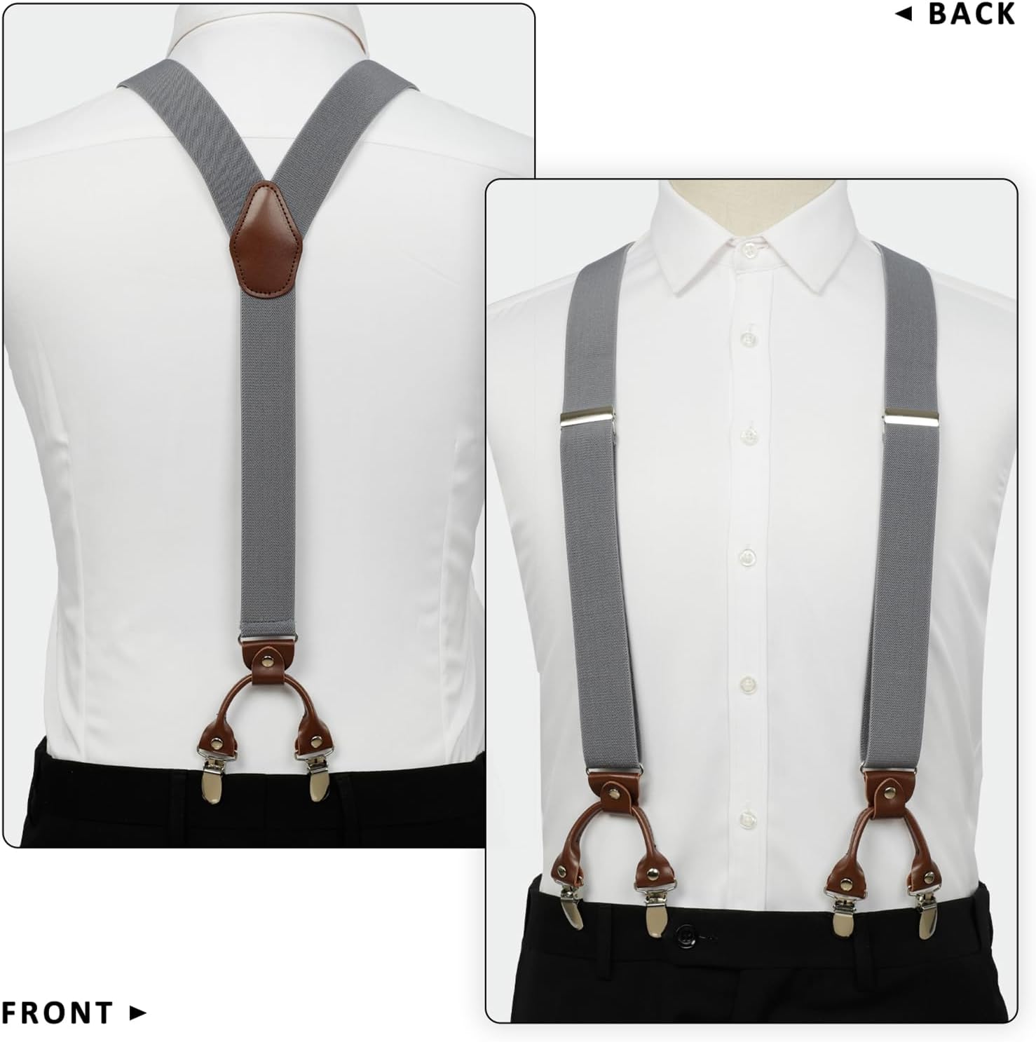 Suspenders for Men with Strong Clips, 1.4 Inches Wide Heavy Duty Men's Suspenders Y-Back for Work Jeans - Image 3