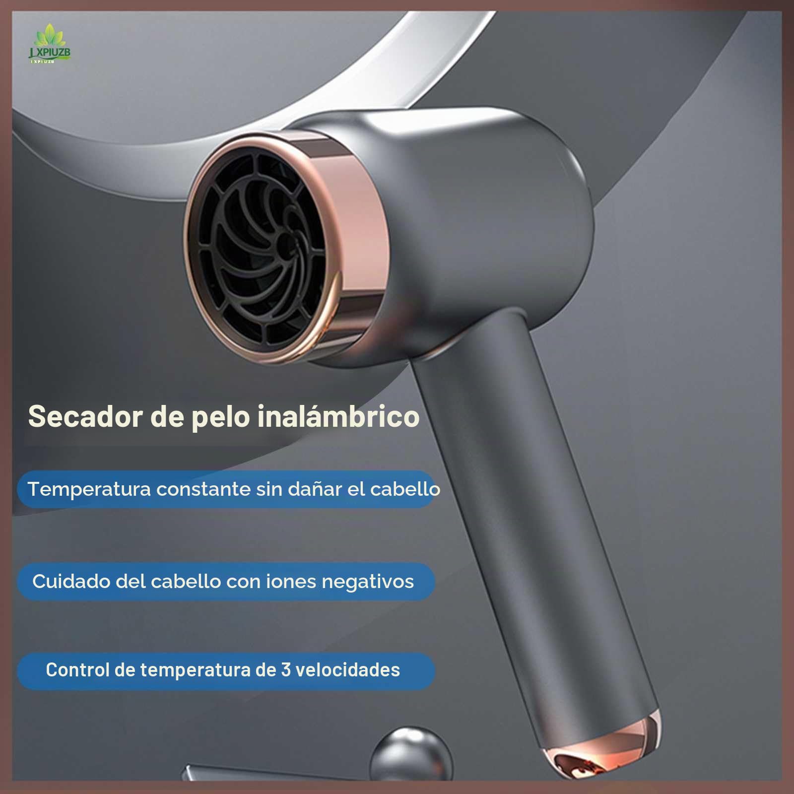 Secador De Pelo Sin Cable, 3 Velocidades De Aire Caliente Y FríO Recargable Secador Pelo Viaje, Cuidado del Cabello A Temperatura Constante 1000w Ion Negativo Secador Pelo Profesional