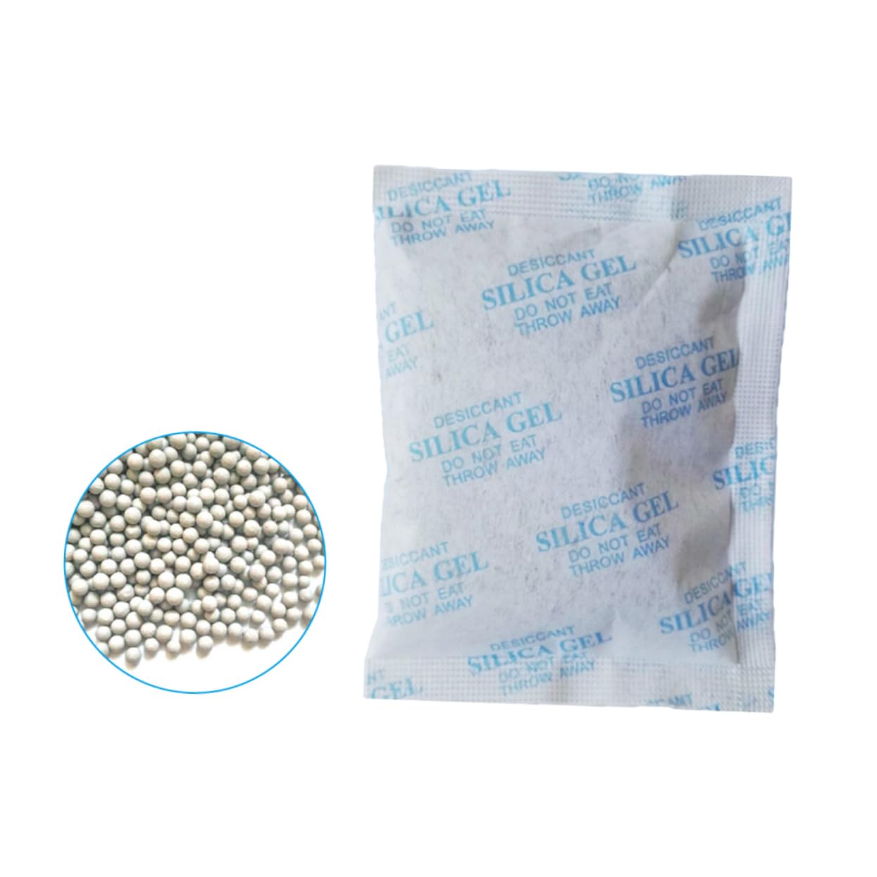 Cabilock Lot de 50 Sachets Déshydratants de Gel de Silice 50g en Tissu Non Tissé Bleu pour Élimination de L'humidité et Prévention Condensation les Armoires