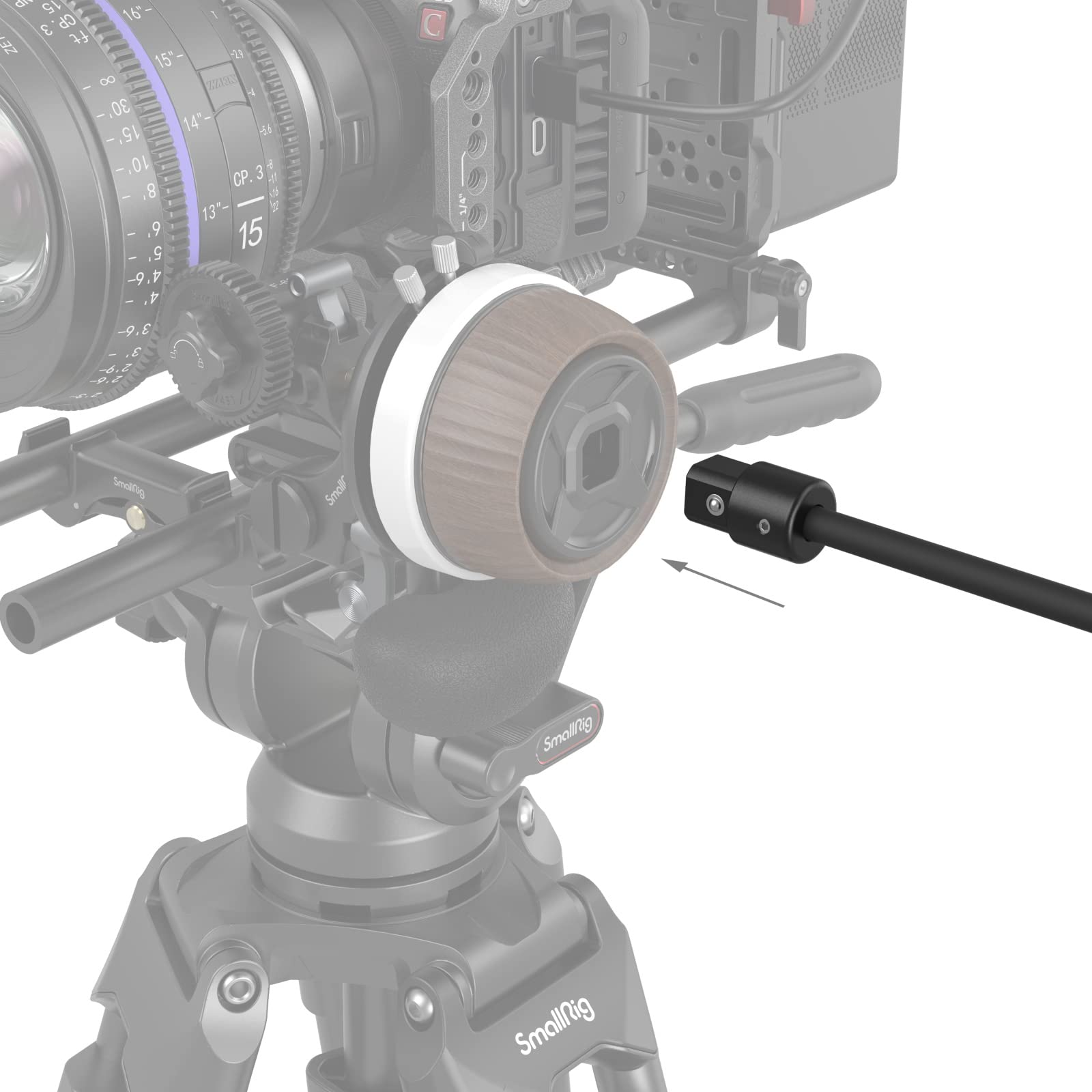 SMALLRIG Frusta Flessibile da 15" Manovella per Frusta Universale Focus Whip, Compatibile con SMALLRIG Follow Focus e Altri Follow Focus con Supporto a Frusta Standard (Porta 12 x 12mm) - 3851