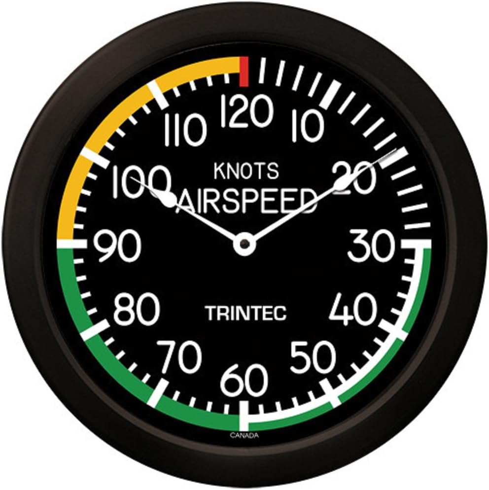 Trintec Massive 14" Modern Aviation Airspeed Indicator Wall Clock 2061-14 Aviatrix
