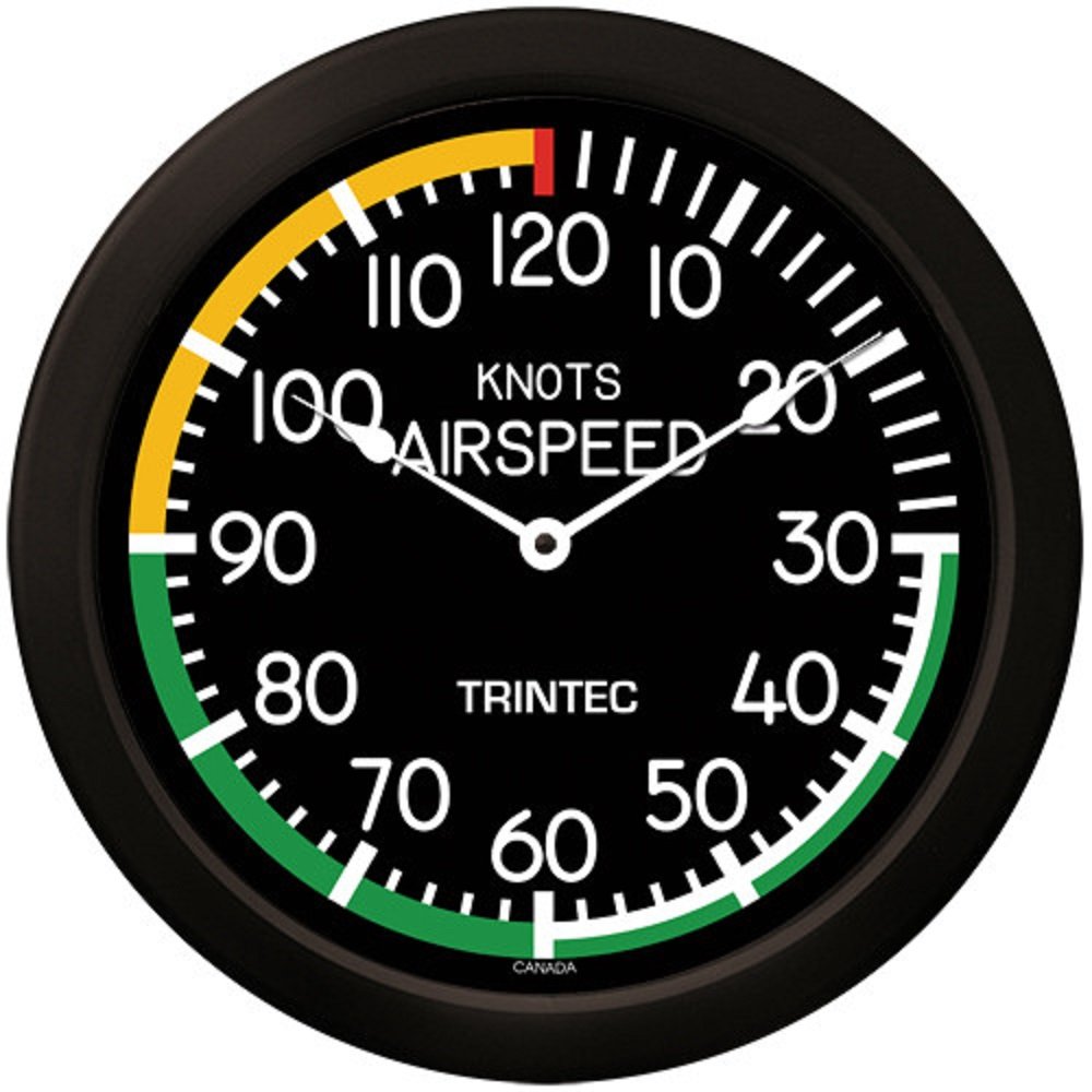 Trintec Massive 14" Modern Aviation Airspeed Indicator Wall Clock 2061-14 Aviatrix