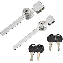 Sliding Glass Door Ratchet Lock with Chrome Finish, Keyed Alike Showcase Display - 2 Pack