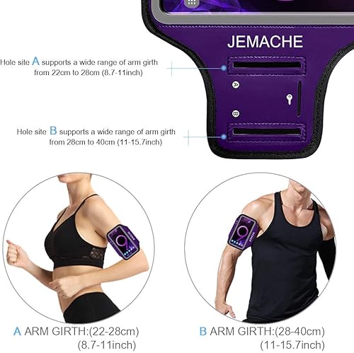 Miniatura 5 de Brazalete para Galaxy S10 S9 S8, JEMACHE Gym Running Ejercicios Entrenamientos Teléfono Banda para Samsung Galaxy S10S9S8S7 Edge (morado)
