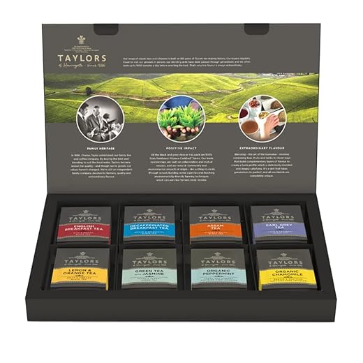 Taylors of Harrogate Assorted Specialty Teas Sampler, Variety Pack Gift Box, Individually Wrapped Bags, 48 Count (Pack of 1), Premium Black, Green & Herbal Teas, Mixed Caffeinated & Caffeine-Free Selection, 48 Teabags