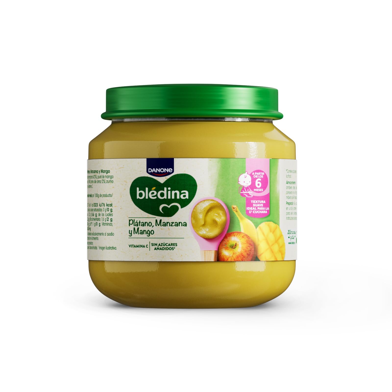 Blédina Tarritos de Platano, Manzana y Mango para Bebé 6x125g Sin Azúcares Añadidos