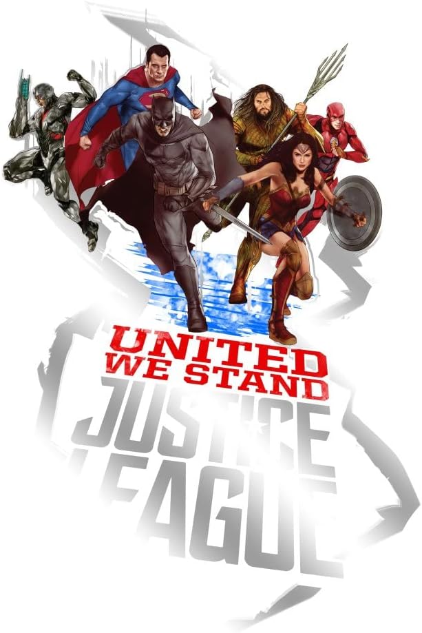 Justice League Movie United Superheroes Black T-Shirt Toddler Boy to Youth Boy