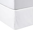Amazon Basics Lightweight Pleated Wrinkle Resistant Fade Resistant Bed Skirt, Machine Washable, 16-Inch Drop, Queen, Bright White