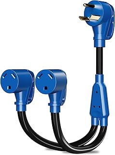 30A RV Y-Splitting Adapter Cord - Heavy Duty 10 AWG STW Copper, ETL Listed TT-30P to Dual TT-30R (1 Male to 2 Female) for RVs, Campers & Generators