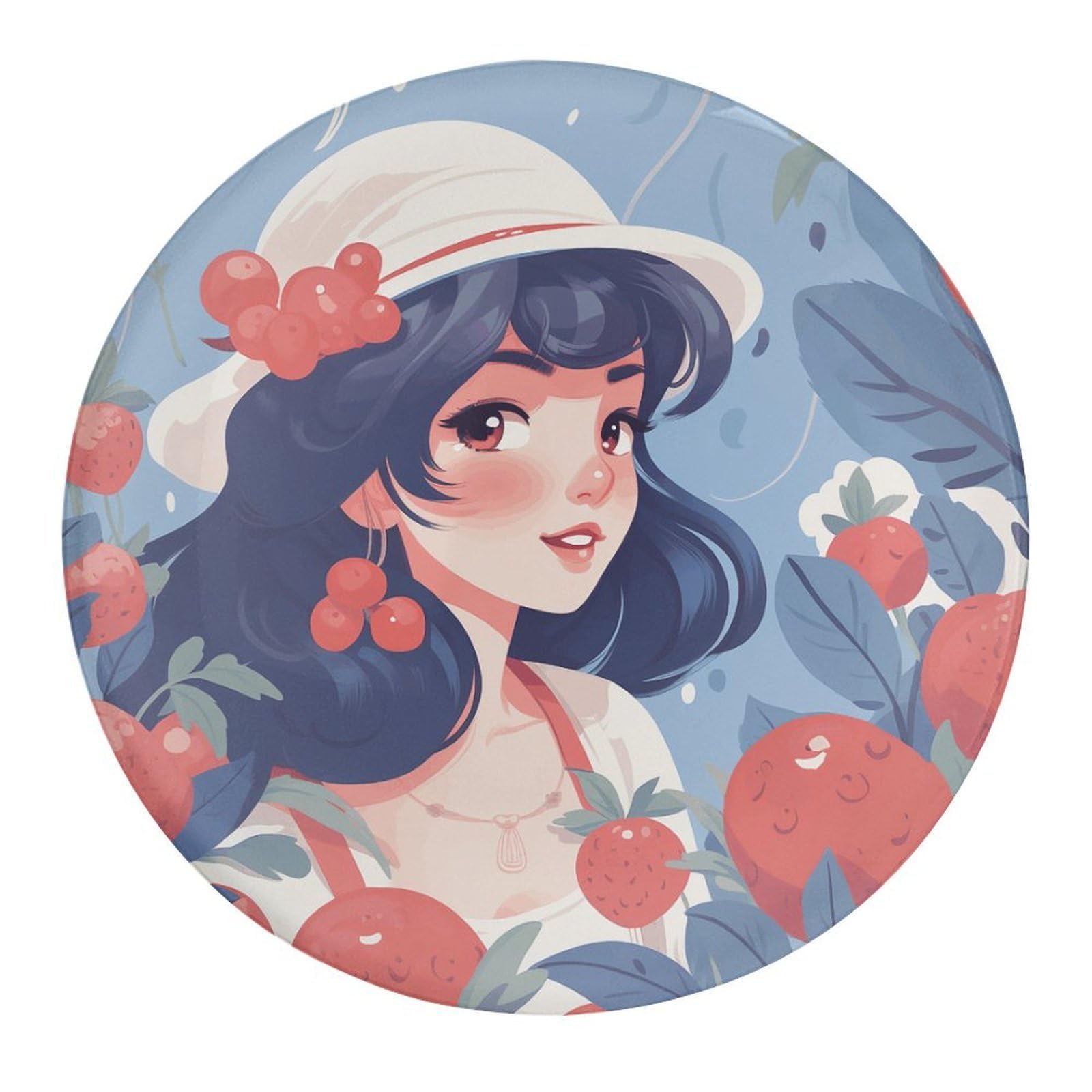 Fekiloot Girls Style-41 And Red Berries Refrigerator Magnet Fridge Magnet2 Pcs